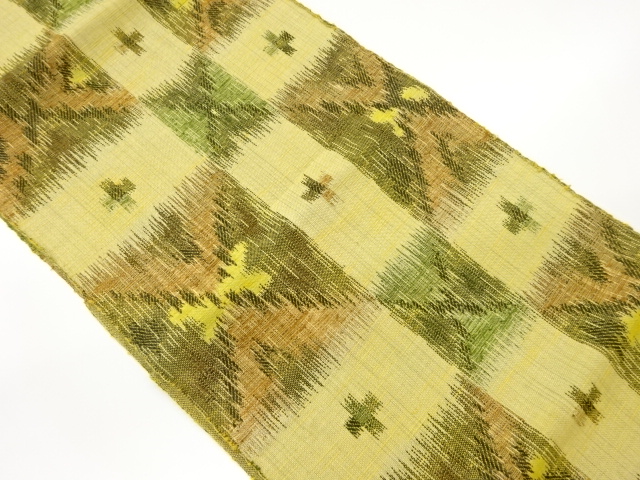 JAPANESE NAGOYA OBI / MAWATA TSUMUGI / WOVEN GRID